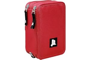 Julian Ross Rosso Astuccio Triplo Riempito, 45 Accessori Scuola, 20 Centimetri, Colla Stick, Mina+