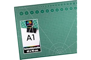 OfficeTree Cutting Mat A1 Self-Healing - Green - Cutting Mat 60 x 90 Self-Healing - Cutting Mat with Double-Sided Grids and Markings for Professional Cuts
