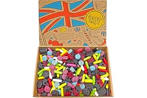HEAVENLY SWEETS Caja de regalo de dulces de regaliz - Gran selección de dulces de regaliz mixtos - Cesta retro de 850g de surtido de dulces Pick and Mix - Pascua, Día del Padre, Cumpleaños