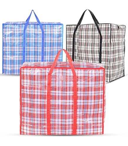 Lot De 5 Sacs à Linge Avec Fermeture éclair – Grand Format, Pour Déménagement Ou Rangement