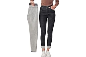 Fakanhui Jeans da donna foderati in pile invernali termici jeans skinny caldi jeans