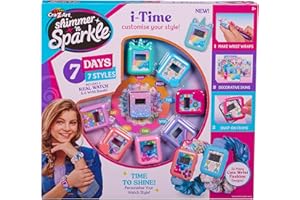 CRA-Z-ART Shimmer N Sparkle I Time Real working digital watch with decorative skins, pop on frames and scrunchie wrist wrap straps For girls aged 8+