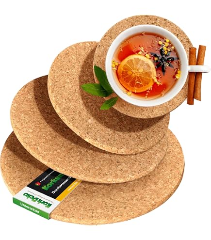 Zeller Present - Lot De 2 Dessous De Plat En Liège - Dimensions 30x20 Cm - Protection De Table Naturelle