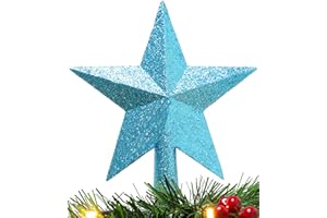 Christmas Concepts® 20cm Decoración de Estrella en Forma de árbol con Purpurina - Adorno para árbol de Navidad (Turquesa)