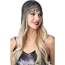 StoneFans Rhinestone Mesh Headpiece Cap Silver Roaring
