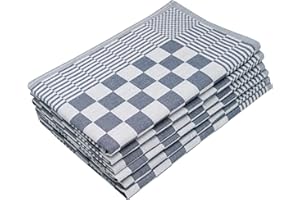 ZOLLNER 6 paños de Cocina a Cuadros, 65x65 cm, azúl, 100% algodón