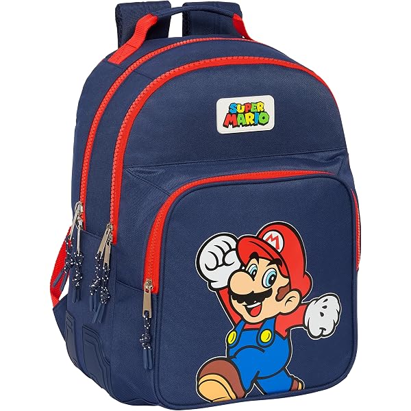 Sac De Sport Super Mario Trick - Enfant - 40x23x24cm - Bleu/Rouge - 22L