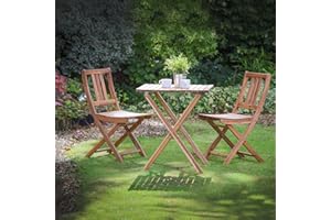 Plant Theatre Folding Hardwood Patio Bistro Set - Fully Assembled