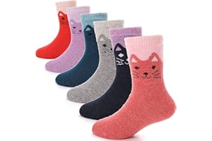 ANTSANG Kinder Mädchen Jungen Socken Warme Wollsocken Wandersocken Dicke Wolle Thermosocken Geschenke Kindersocken 6 Paar