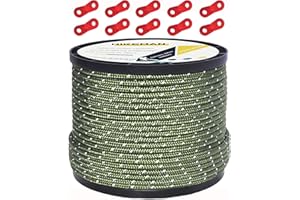 HIKEMAN corda riflettente da 50 m, corda da guida per tenda da esterni, 100% nylon, con 10 tenditori in lega di alluminio per campeggio
