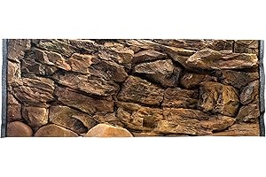 WYSKONT Acquario Sfondo 3D Lesbos - Sfondo per Acquario - Accessori per Acquario - Sfondo - Acquario Deco - 117x45 cm all'acquario 120x50 cm - Colore Marrone - Acquario Grande
