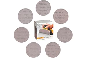 Mirka Abranet Netzschleifscheiben Ø 125 mm Klett/Mix-Pack 5 von jeder Körnung 80, 120, 180, 240, 320, 400, 600/35 Stk/Für alle 125mm Exzenterschleifer und Schleifmaschinen