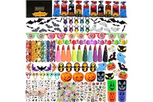WISKOWEE 220PCS Halloween Party Bag Fillers for Kids Halloween Toys Party Favours Prizes Rewards Pinata Filler Stuff for Trick or Treat Goodie Loot Bag Fillers for Boys Girls Toy Bulk for Game Lucky Dip Prizes
