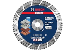 Bosch 1x EXPERT MultiMaterial Diamanttrennscheiben (für Beton, Stahlbeton, Ø 230 mm, Professional Zubehör Großer Winkelschleifer)