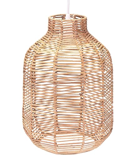 Lot De 3 Abat-jours Bohémiens Imitation Rotin, Papier Tressé