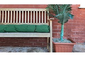 cushion mania Outdoor Chair Seat Pads Bench Pads Waterproof Garden CHUNKY Chair Seat Pads (Bench Pad (170x52x6cm), Bottle Green)