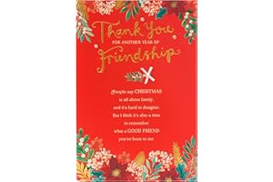 UK Greetings Friend Christmas Card - Friendship Christmas Card - Happy Christmas Card for Friend - Thanks You Card for Friend, Multi, 615854-0-1