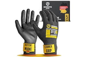 SCHMITZ.Tools Montagehandschuhe [Profi] - Mechaniker Handschuhe Arbeitshandschuhe Herren Gr 9-5er Pack - Gartenhandschuhe Herren - Arbeitshandschuhe Damen - Schutzhandschuhe - Work Gloves