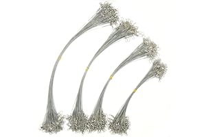 PISCORUSH 50 Stück Angeldrahtvorfächer, Nylon-beschichtete Angelschnur, Vorfächer mit Wirbeln und Druckknöpfen, Edelstahl, Angelzubehör