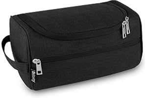 DELAWAY Kulturbeutel Herren & Damen [Design 2024] Kulturtasche zum Aufhängen Männer & Frauen - Waschtasche für Koffer und Handgepäck - Kosmetiktasche mit Kofferhalterung (Schwarz)