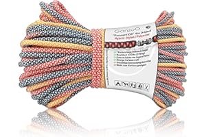 Ganzoo Paracord 550, Cuerda de arcoíris de 4 mm, 30 Metros, Nylon/poliéster, Tipo 3-7 Hilos Interiores, Cuerda de Exterior, para Pulsera, Correa, Collar, Diamante de arcoíris