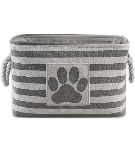 kodinsiivous Personnalisé Panier de Rangement Jouets Chien avec Nom&Photo, Panier à Jouets Pliable pour Chien avec Poignées,Panier de Rangement pour Jouets, Vêtements et Accessoires pour Chiens(Marron