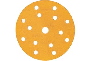 Mirka Gold Carta abrasiva universale Ø 150 mm Dischi abrasivi a strappo a 15 fori, grana P80, 100 pz/Per la levigatura di intonaco, stucco, truciolato, legno, vernice