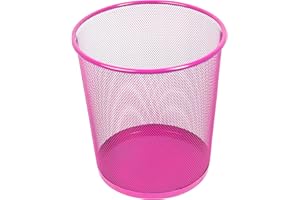Leviatan Corbeille à Papier en Treillis Métallique | Poubelle de Bureau Poubelle à Papier | Parfait pour la Maison, le Bureau ou L'école | 266 x 218 x 280 mm, 12 L | Rose