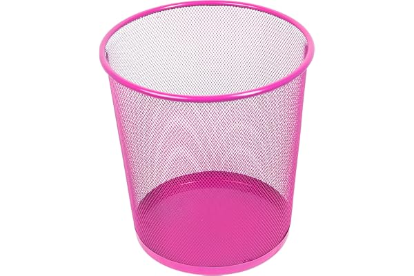 Leviatan Corbeille à Papier en Treillis Métallique | Poubelle de Bureau Poubelle à Papier | Parfait pour la Maison, le Bureau ou L'école | 266 x 218 x 280 mm, 12 L | Rose