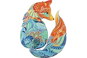 AAGOOD Puzzles en Bois, 300 pièces de Puzzle en Forme d'animal de Forme Unique pour Adultes et Enfants, idéal pour la Collection de Jeux en Famille - Puzzle en Forme de Renard