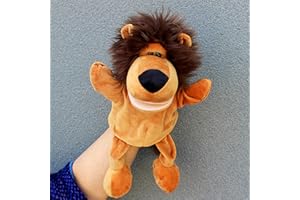 LOMTRATS Animal Hand Puppets for kids,Toddler Includes Wolf Tiger Lion Monkey with Legs, Perfect for Storytelling,Teaching,Preschool,Birthday Gifts（Movable Open Mouths）