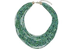 Bocar Multi Layer Chunky Bavaglino dichiarazione perle semi, collare collana per donne regalo (NK-10351)