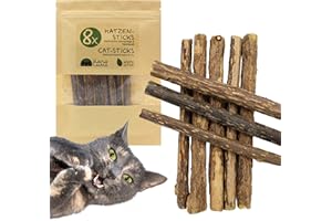 KaraLuna 8X Katzen Sticks I Katzen Zahnpflege & Katzen Kauspielzeug I Naturprodukt aus Matatabi Stick Katze Katzenminze Stick Baldrian Katze Cat Sticks Katzen Kaustangen Katzenspielzeug