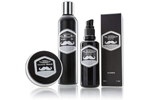 -Set d'entretien de barbe Mr. Burton - Allemagne - Avec huile, brosse, ciseaux et peigne à barbe - Cadeau pour les hommes et les barbus