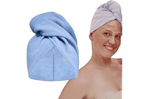 Glov Asciugamano Capelli Microfibra Turbante Asciugacapelli Universale con Bottone Telo Assorbente Ideale per Tutti i Tipi di Capelli Perfetto per Doccia e Trattamenti Nutrienti