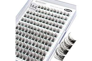 BEYELIAN Ciglia Finte Ciuffetti, 168Pcs D+ Curl Ciuffetti Extension Ciglia Fai Da Te Ciglia Finte per Uso Personale a Casa 10-16mm (StyleC87 Black Band)