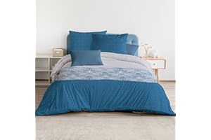 HOMEYA - Juego de Fundas Nórdicas Cama 180 Estampada 4 Piezas - Funda Edredón Poliéster 250x230 con 2 Fundas de Almohada 45x70 y Bajera Ajustable 180x200x20, Patrón Moderna de Poliéster