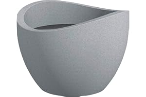 ‎SCHEURICH Scheurich Wave Globe 40, Pflanzgefäß/Blumentopf/Pflanzkübel, rund, Farbe: Stony Grey, hergestellt mit recyceltem Kunststoff, 10 Jahre Garantie, für den Außenbereich