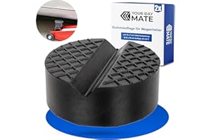 ‎YOUR DAY MATE Gummiauflage Wagenheber, 2 Stück, Ø 65 x 25 mm Auflage, 15 x 7 mm V-Nut Aussparung, für KFZ bis 3,5 T, Wagen Heber Unterlage, Auflage Rangierwagenheber, Gummi Jack Pad, Karosserie Unterlage Adapter
