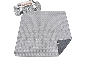 HX&OD Extra große Outdoor-Picknickdecken für Camping auf Gras, wasserdichte Picknickdecke für Strand, tragbar mit verstellbarem Tragegurt, spart Platz (schwarzes Muster, 152,4 x 203,2 cm)