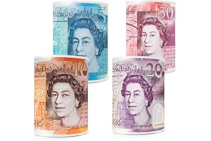 EXPECTRO MONEY TIN BOX Sterling Bank Note -TIN Piggy Bank, Coin Tin, Cash Tin, Savings Tin, Money Can, Birthday Money, Holiday & Christmas Fund (1Pc Small Random)