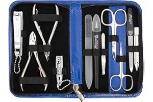 DREI SCHWERTER - Germany - Juego de manicura (10 piezas, estuche de piel sintética), color azul