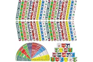 JUNEBRUSHS 40 Pack Christmas Bracelets for Kids with Christmas Slap Christmas Party Snap Bracelets for Boys Girls Christmas Gifts Socks (Christmas)
