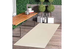 Jimri Tapis d'intérieur et d'extérieur Tapis résistant aux intempéries pour Balcon, terrasse, Jardin, Cuisine Tapis de Sol Durable, résistant aux Rayons UV et à l'eau Dimensions 60 x 180 cm Blanc
