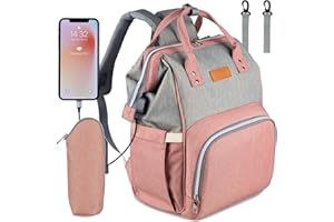 NEVEQ Baby Wickelrucksack, Babytasche für Reise, Wickeltasche Große Kapazität, Multifach Reise Rucksack Wasserdicht Fächer Babyflaschehälter