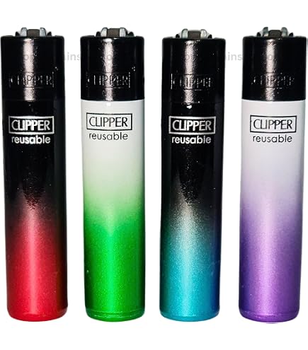 Clipper Gradient Elegance High Polished Refillable Flint Cigarette Lighter With Gold Tin
