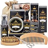 Bartpflege Set Geschenke für Männer mit Bartshampoo,Bartöl Wachstum,Bart Balsam,Bart Kamm,Bartbürste,Bartschere,Bartschablone
