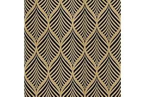 AMIGO Carta da Parati Autoadesiva Boho Oro Nero Staccabile e Facile Applicazione,per Soggiorno, Camera da Letto o Decorazioni Moderne 44.5x500cm