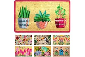 LUA VIKA Felpudo Entrada casa Originales - Plantas - 40x70 cm - Alfombra Entrada casa Exterior e Interior - Felpudo Coco - Resistente y Antideslizante