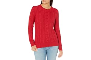 Amazon Essentials Donna Morbido Maglione Girocollo a Maniche Lunghe Stile Fisherman Lavorazione a Trecce (Disponibile in Taglie Forti)